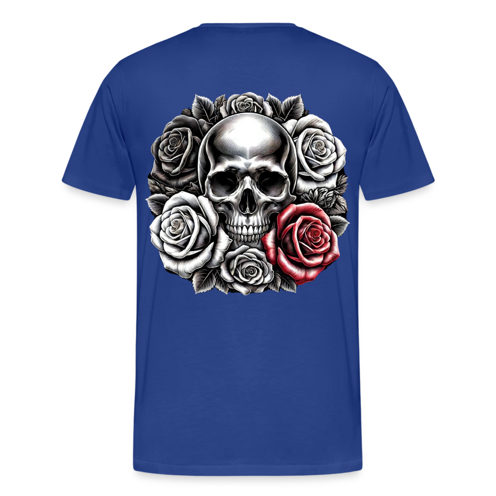 Men T-Shirt Skull Roses - Königsblau