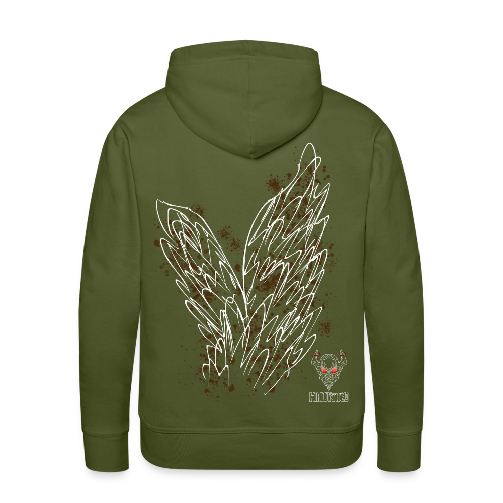 Men Hoodie Brown Wings - Olivgrün