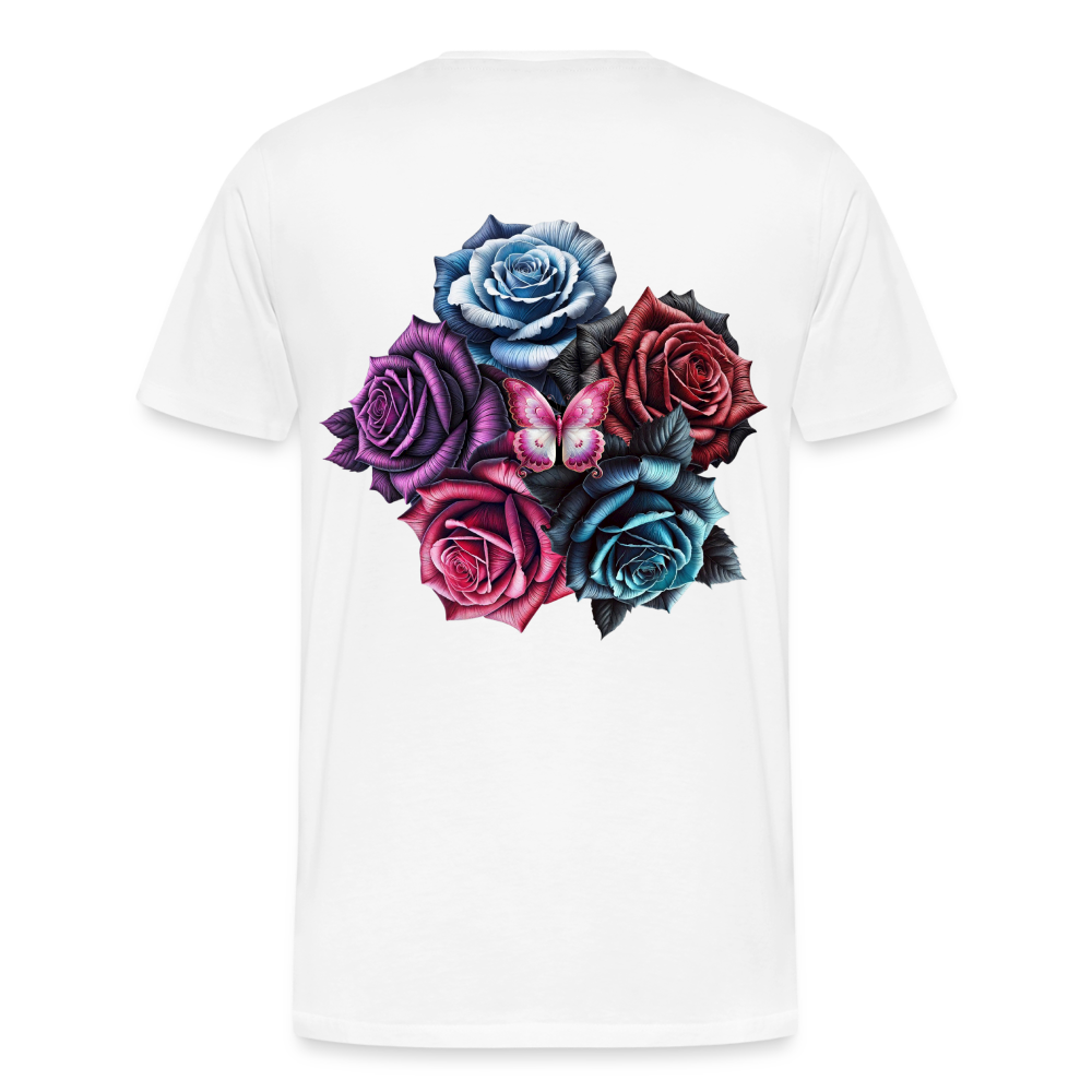 Men T-Shirt Rose Circle - Weiß