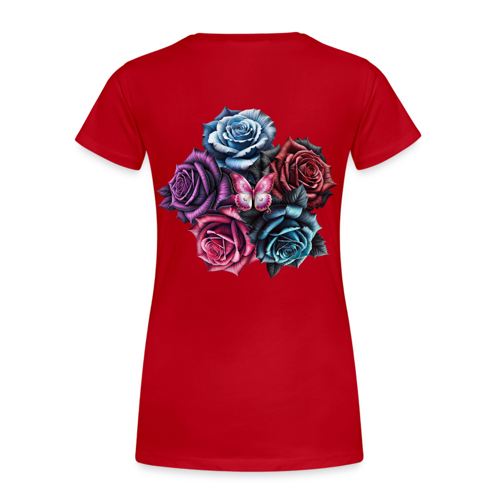 Women T-Shirt Rose Circle - Rot