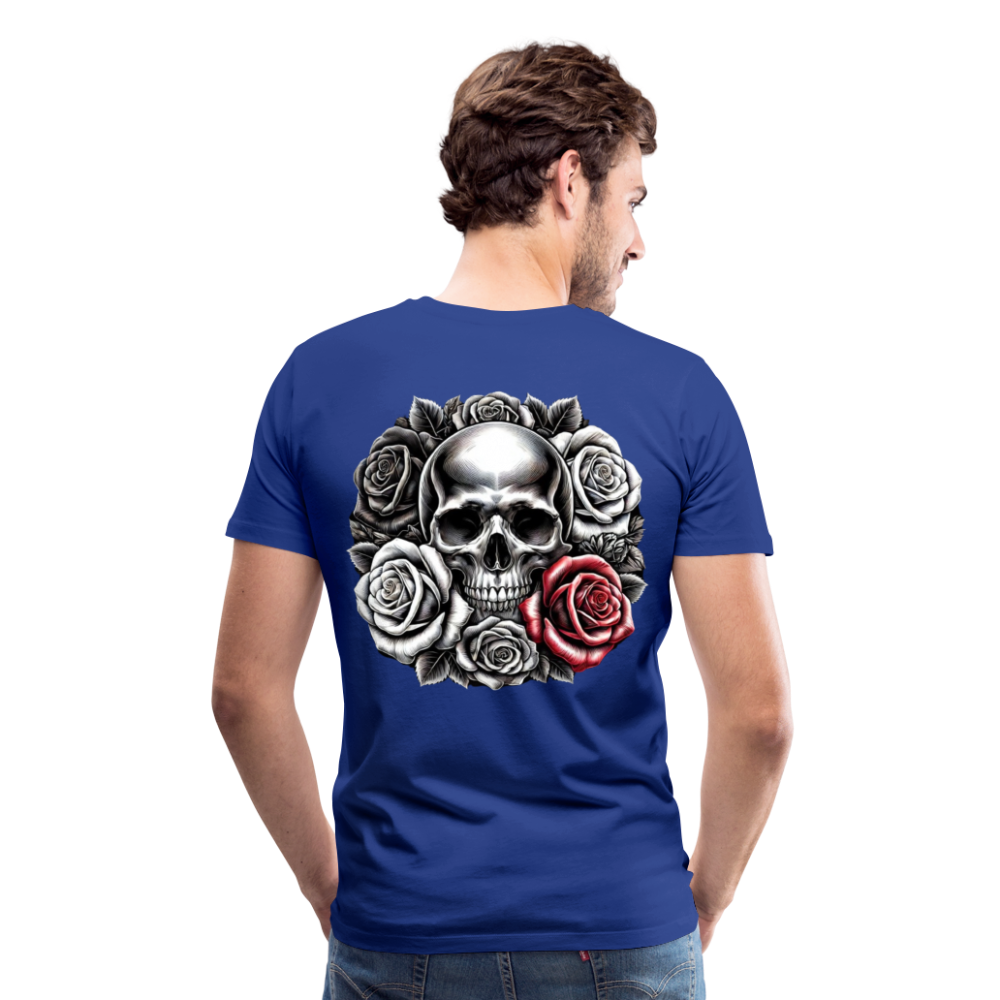 Men T-Shirt Skull Roses - Königsblau