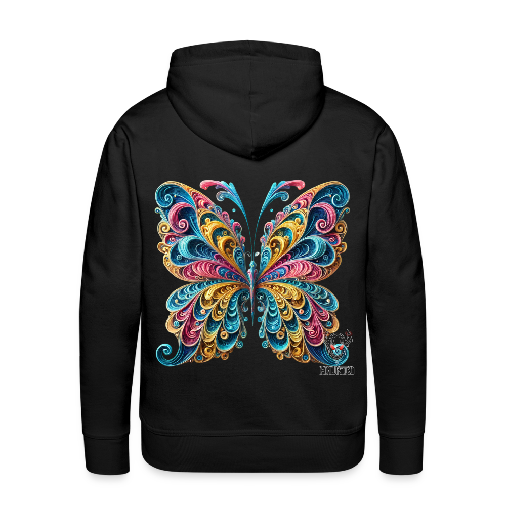 Men Hoodie Whimsical Butterfly Harmony - Schwarz