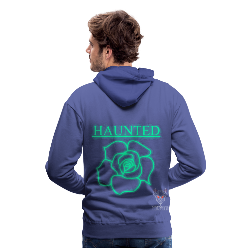 Men Hoodie Turquoise Neon Rose - Königsblau
