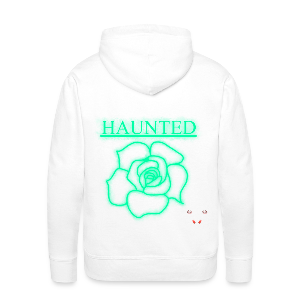 Men Hoodie Turquoise Neon Rose - Weiß