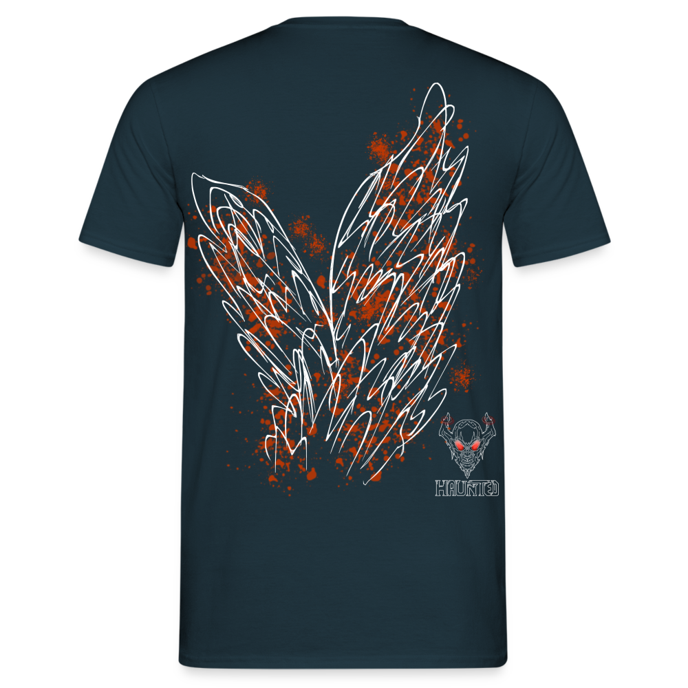 Men T-Shirt Orange Wings - Navy