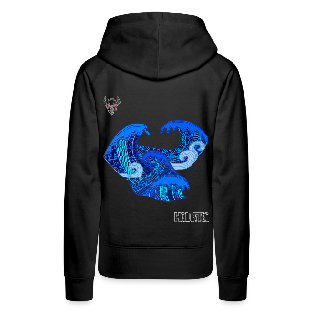 Woman Hoodie Waves Light - Schwarz