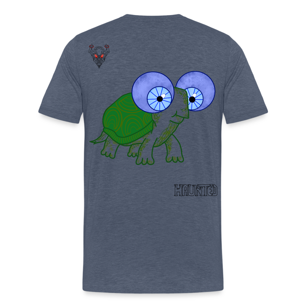 Man T-Shirt Turtle - Blau meliert