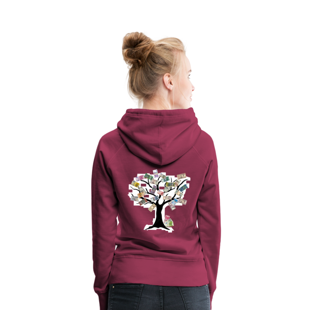 Women Hoodie Money Tree - Bordeaux
