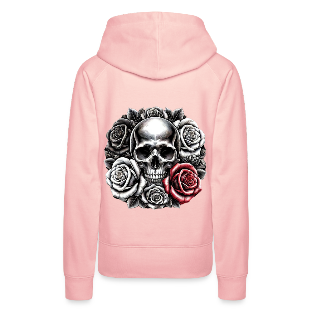 Women Hoodie Skull Roses - Kristallrosa