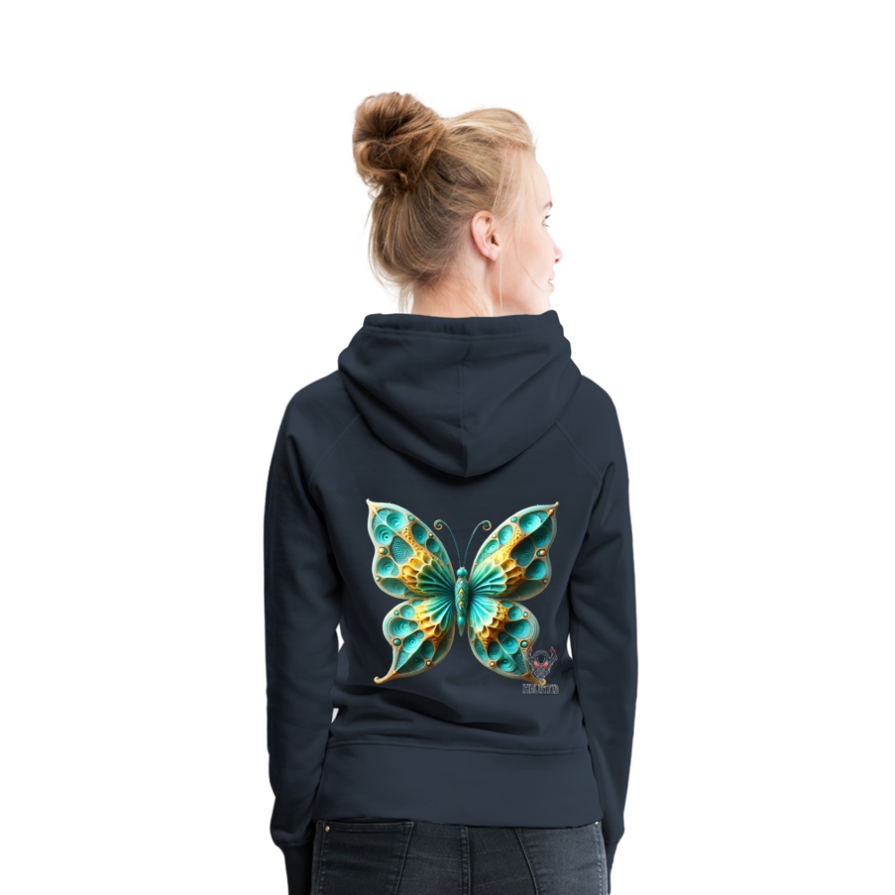 Woman Hoodie Aqua Wing Symphony - Navy