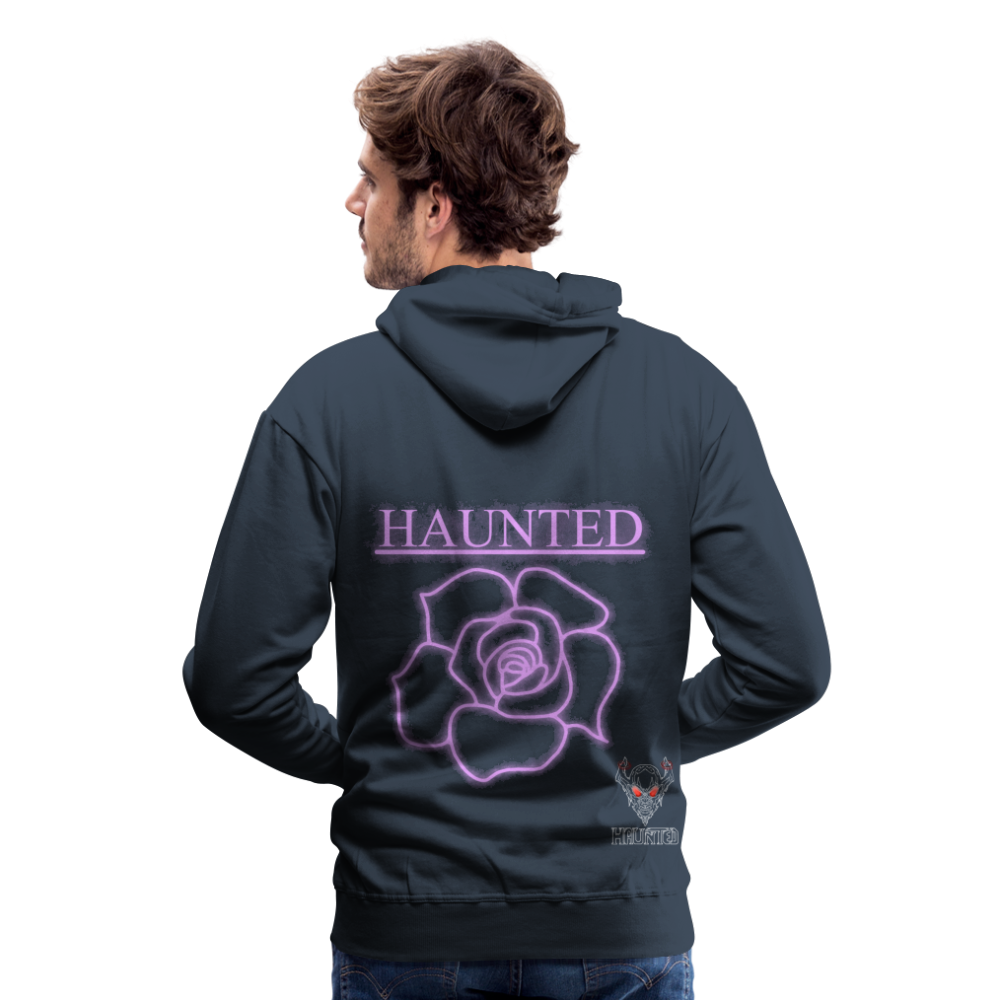 Men Hoodie Light Pink Neon Rose - Navy