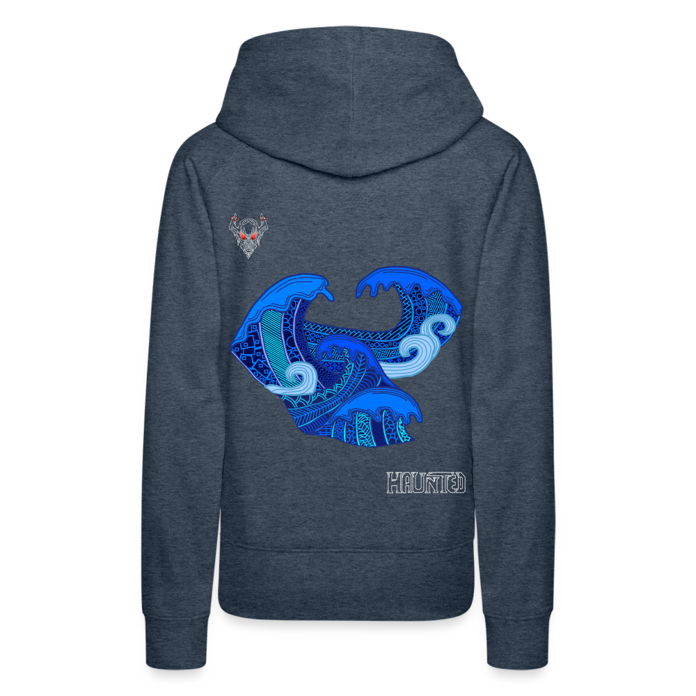 Woman Hoodie Waves Light - Jeansblau