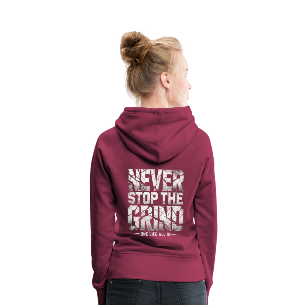 Women Hoodie Never Stop The Grind - Bordeaux