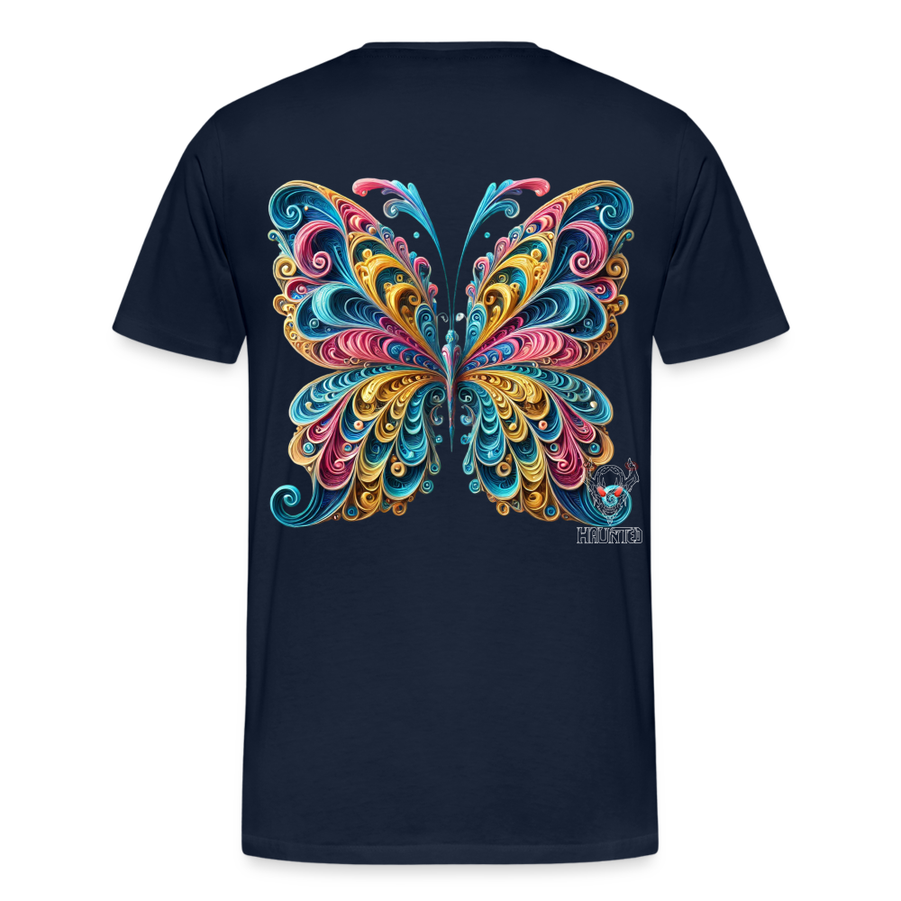 Men T-Shirt Whimsical Butterfly Harmony - Navy