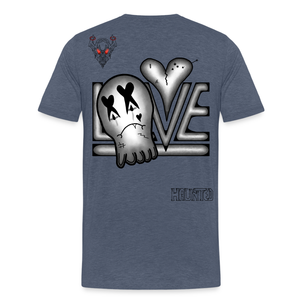 Man T-Shirt LOVE - Blau meliert