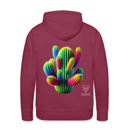 Men Hoodie "Prismatic Cactus Bloom" - Bordeaux