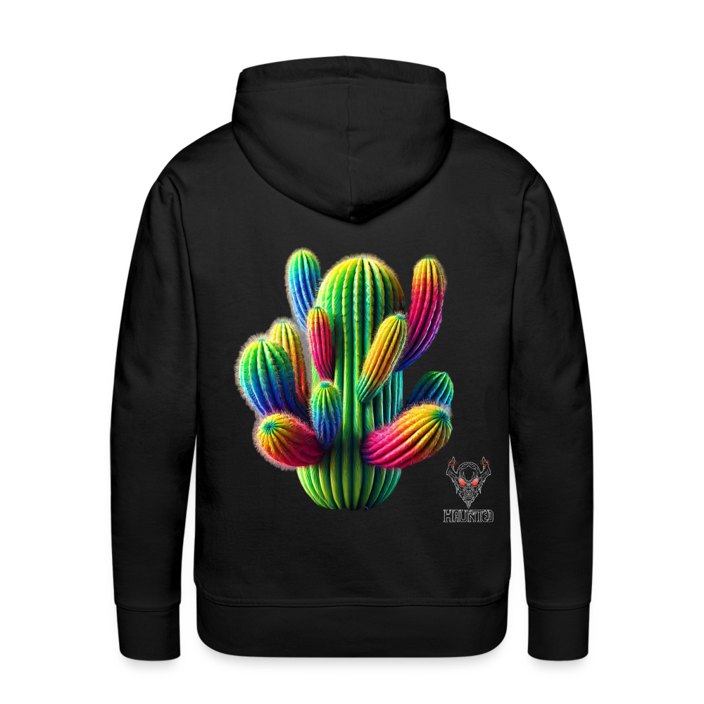Men Hoodie "Prismatic Cactus Bloom" - Schwarz