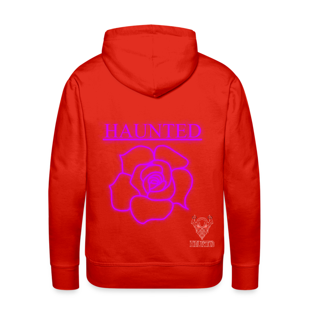 Men Hoodie Pink Neon Rose - Rot