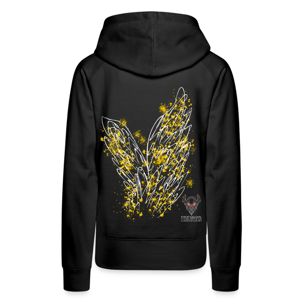 Women Hoodie Yellow Wings - Schwarz