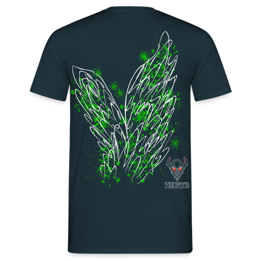 Men T-Shirt Green Wings - Navy