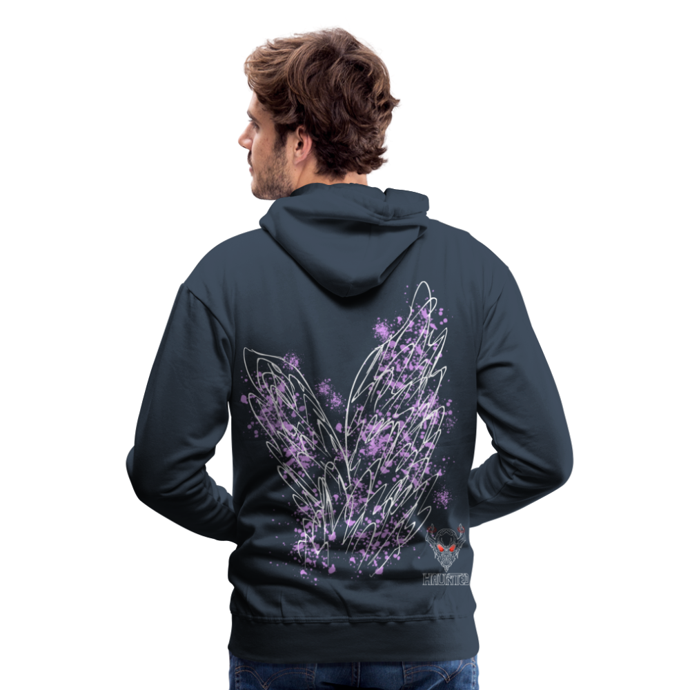 Men Hoodie Light Purple Wings - Navy