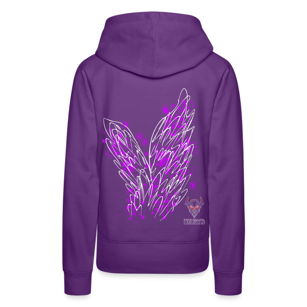 Women Hoodie Pink Wings - Purple