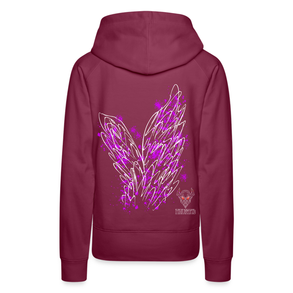 Women Hoodie Pink Wings - Bordeaux