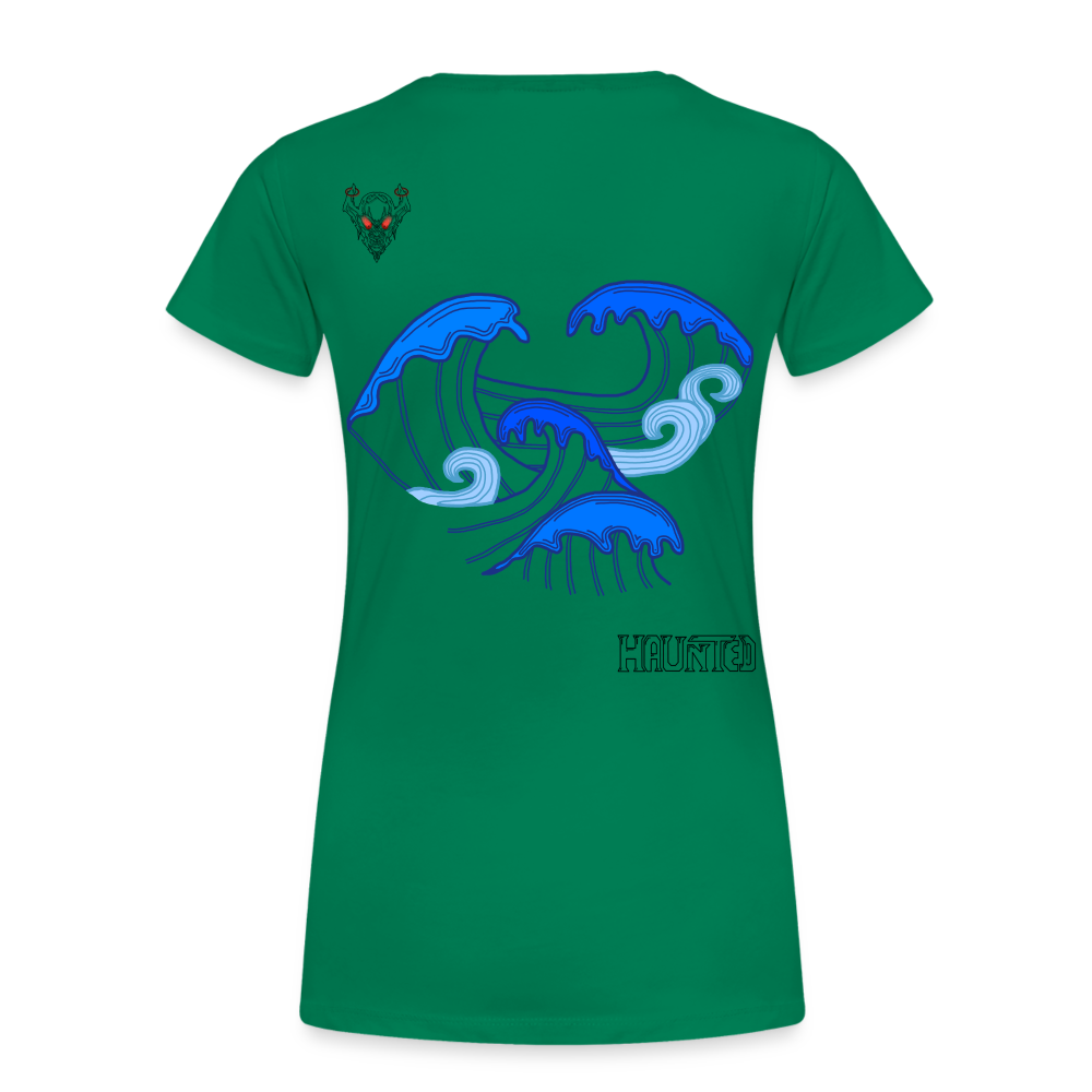 Woman T-Shirt Waves clean Dark - Kelly Green