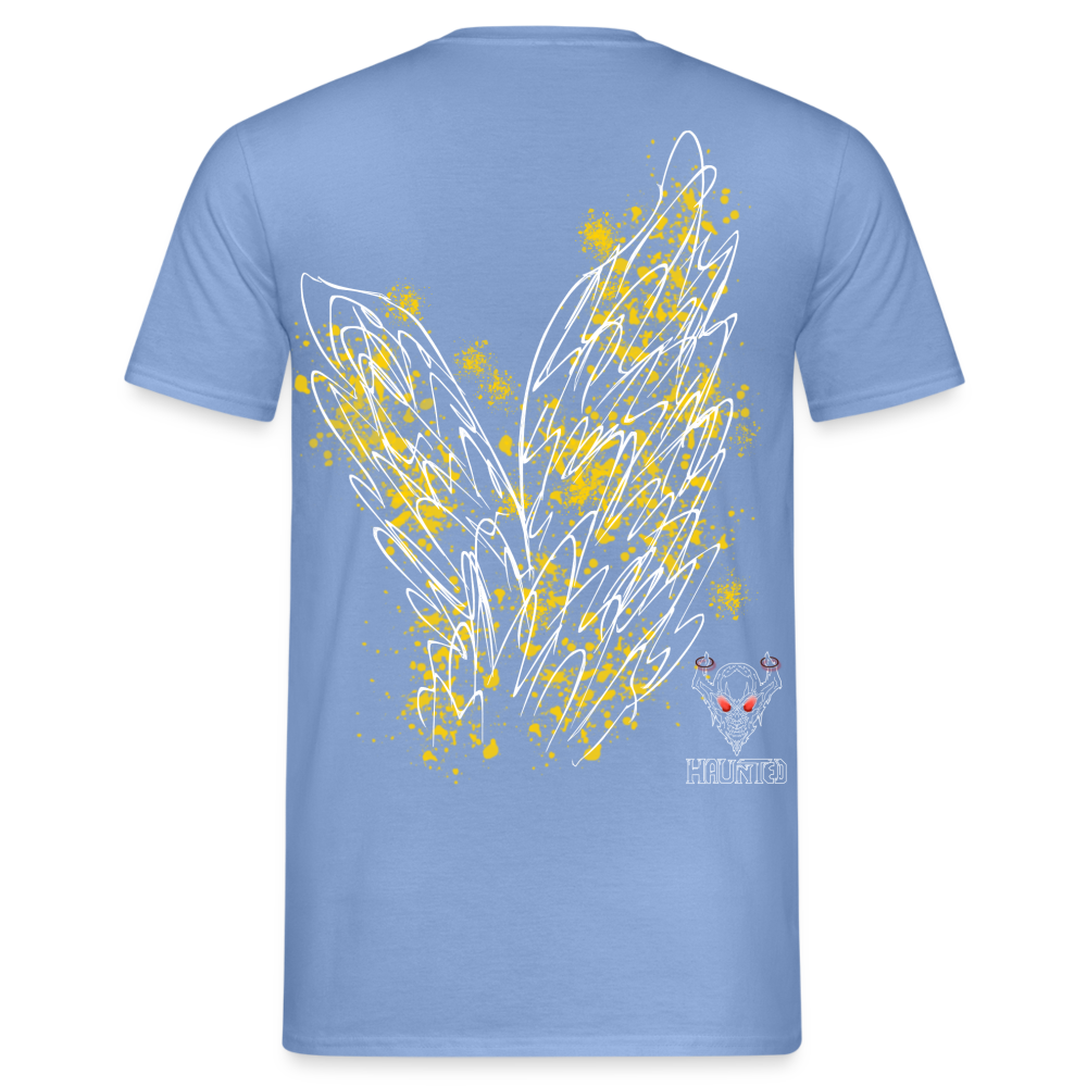 Men T-Shirt Yellow Wings - carolina blue