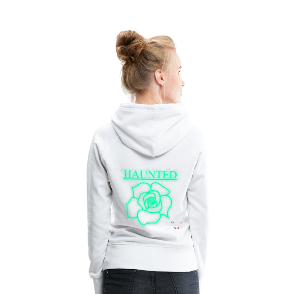 Women Hoodie Turquoise Neon Rose - Weiß