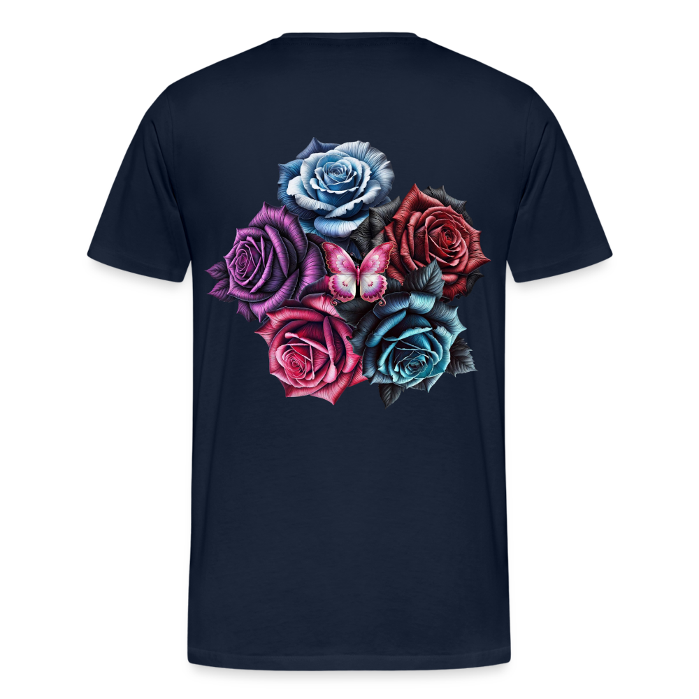 Men T-Shirt Rose Circle - Navy