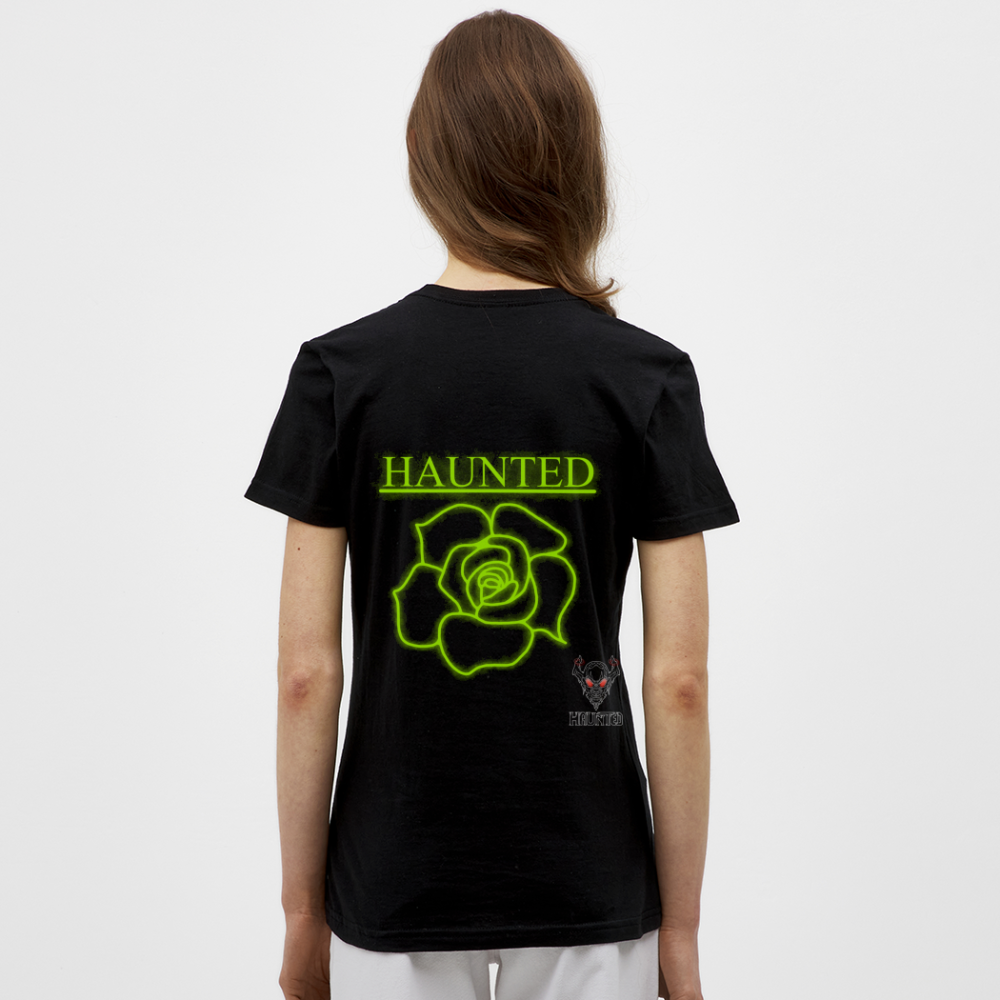 Women T-Shirt Poison Neon Rose - Schwarz