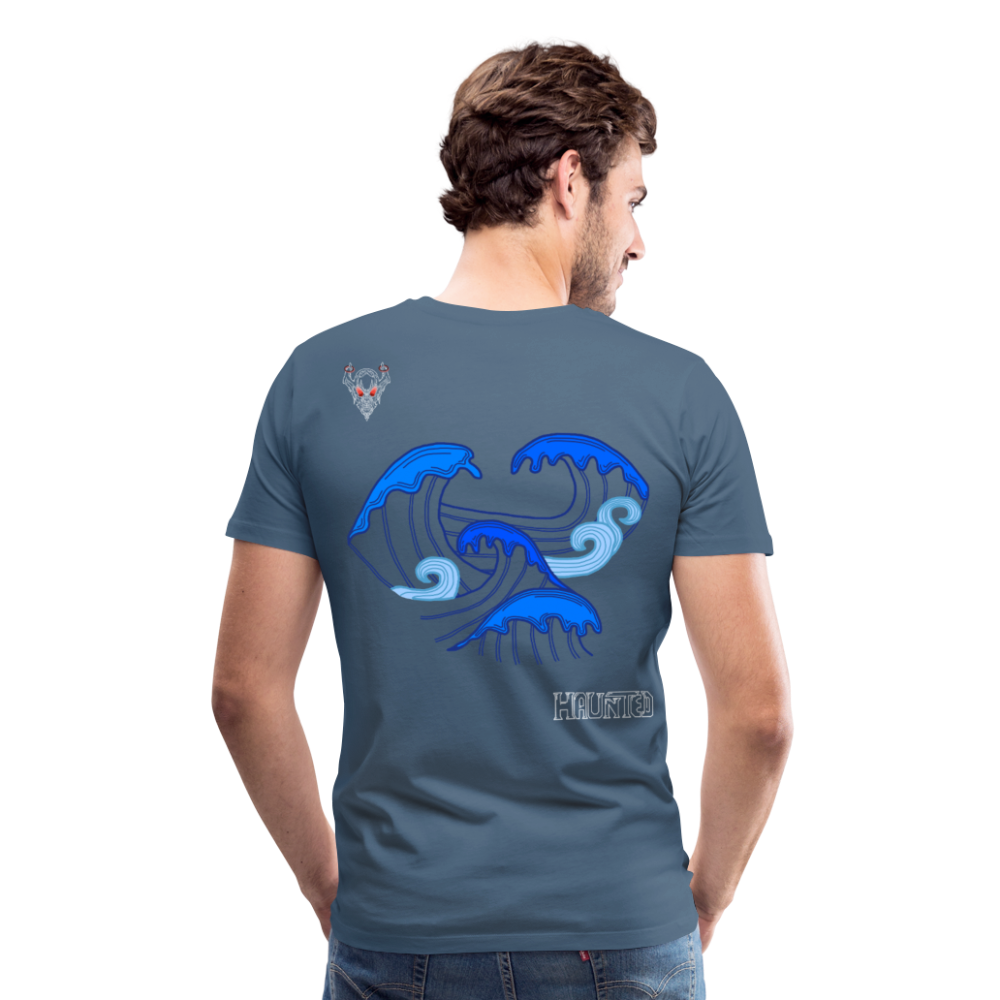 Man T-Shirt Waves clean Light - Blaugrau