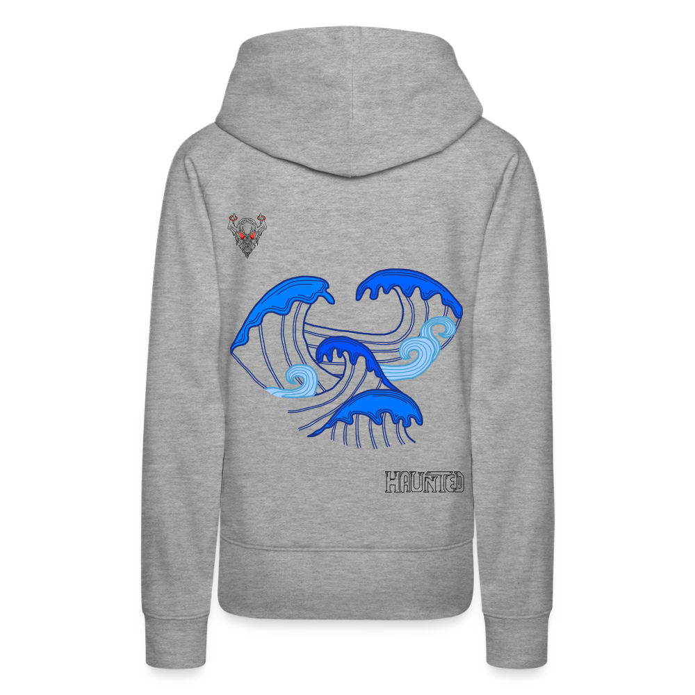 Woman Hoodie Waves clean Dark - Grau meliert