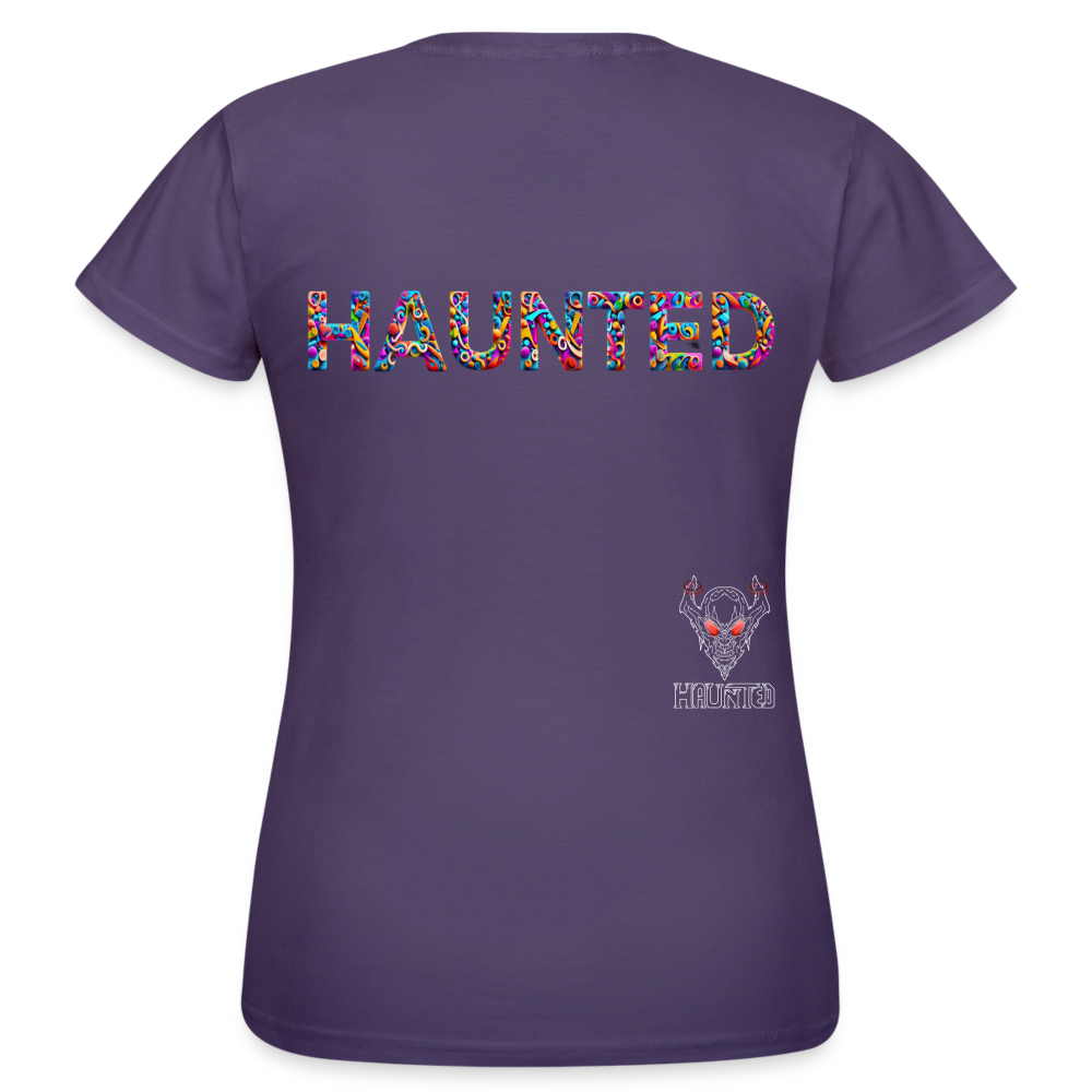 Women T-Shirt Haunted Doodle Dreams - Dunkellila