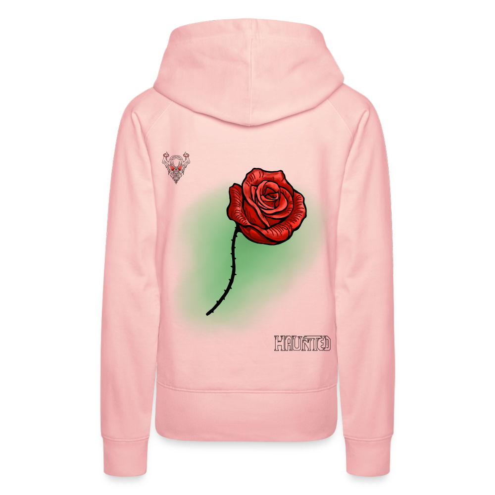 Woman Hoodie Rose on Green 2 - Kristallrosa