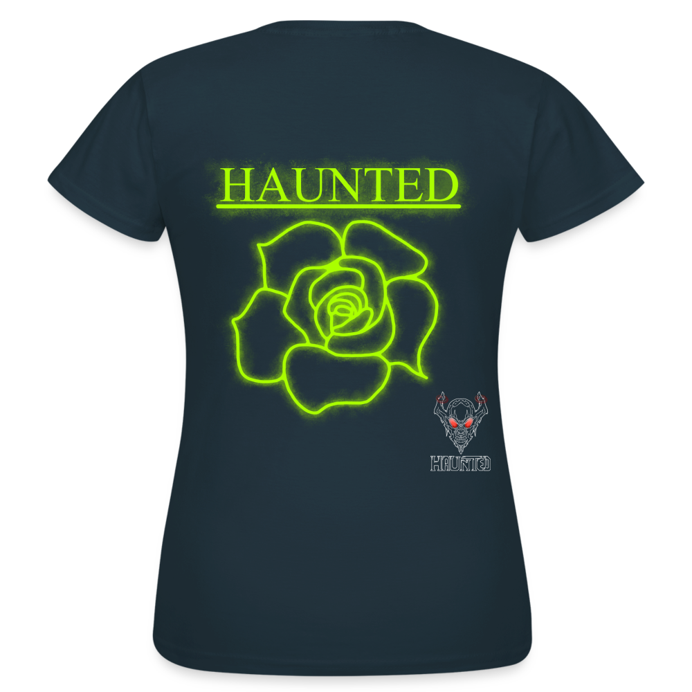 Women T-Shirt Poison Neon Rose - Navy
