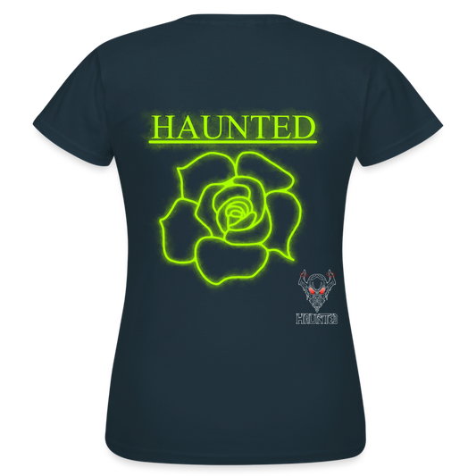 Women T-Shirt Poison Neon Rose - Navy
