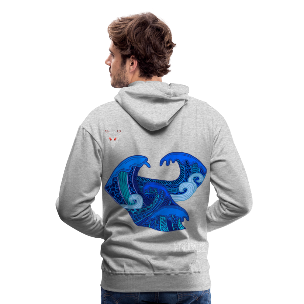 Men Hoodie Waves Light - Grau meliert