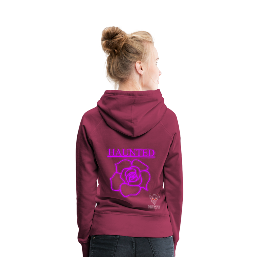 Women Hoodie Pink Neon Rose - Bordeaux