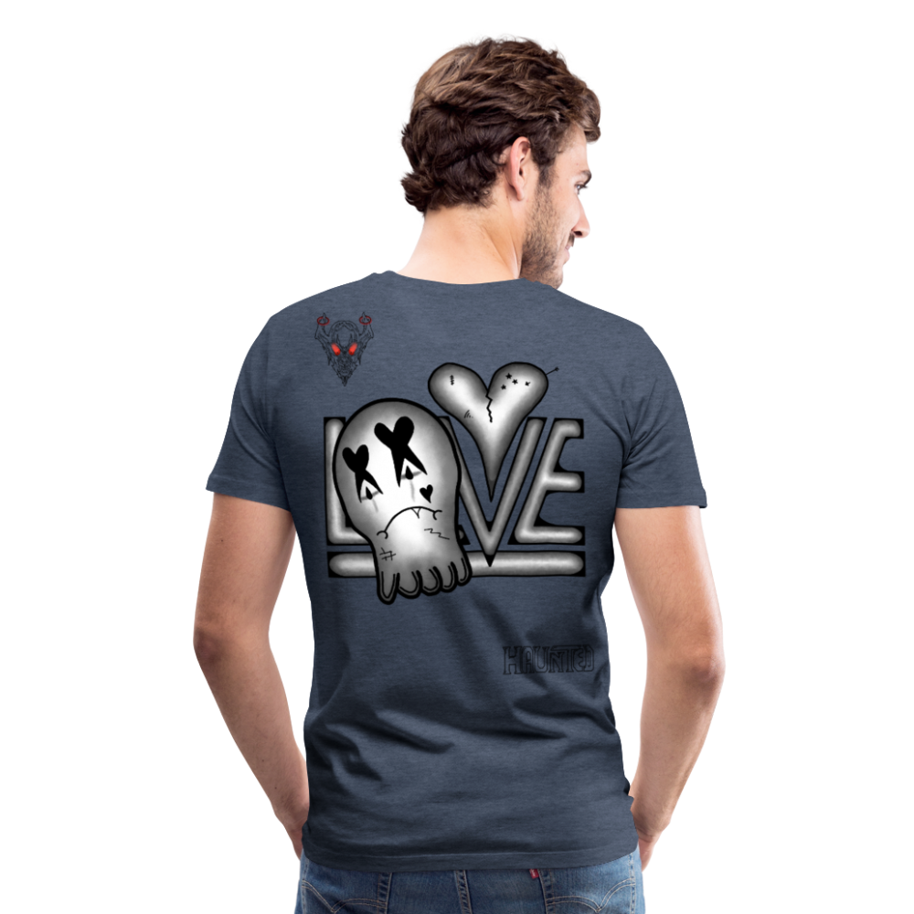 Man T-Shirt LOVE - Blau meliert