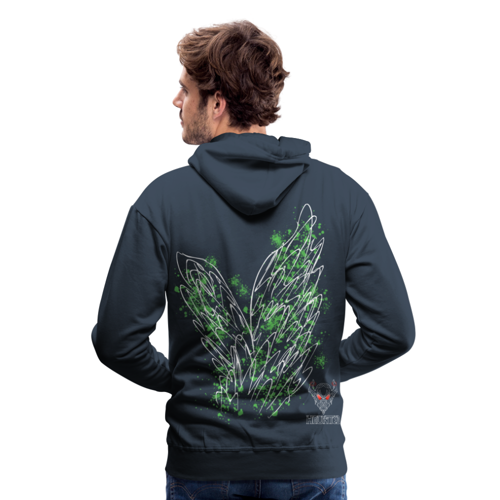 Men Hoodie Light Green Wings - Navy