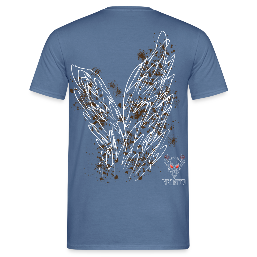 Men T-Shirt Brown Wings - Taubenblau 