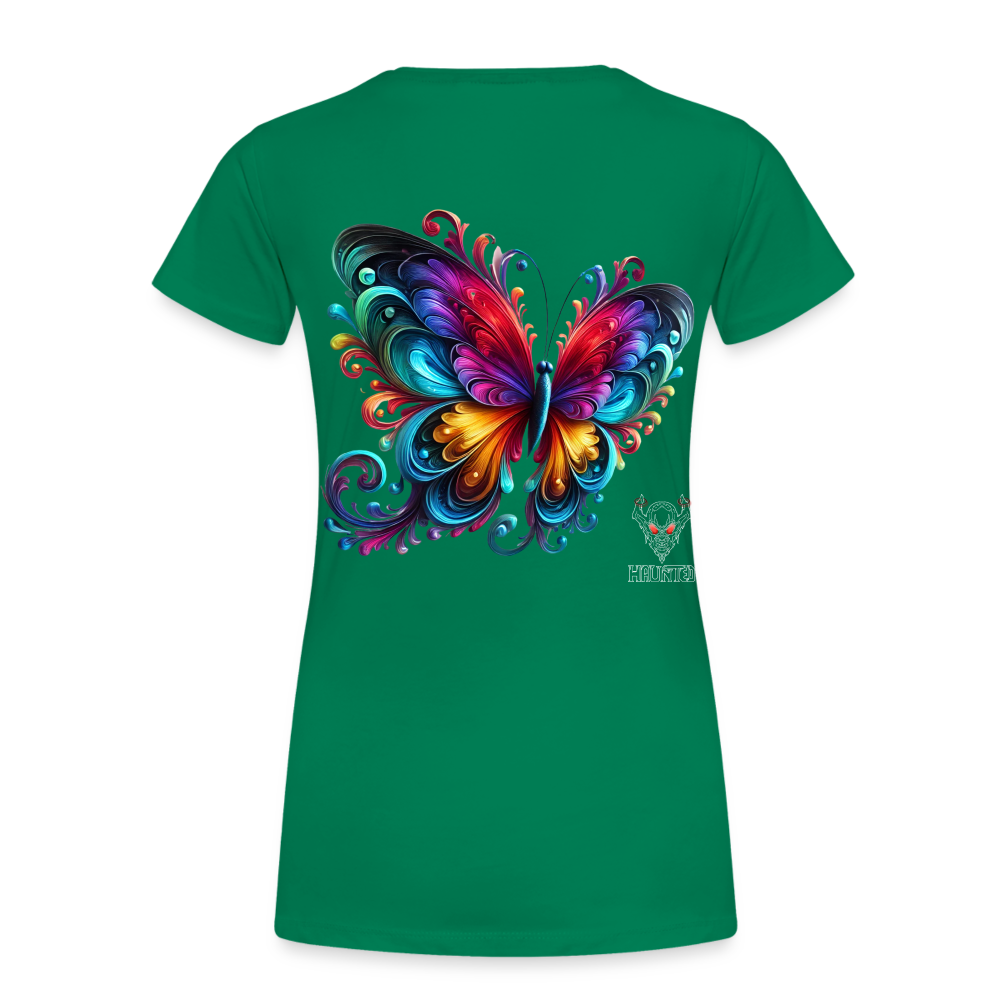 Woman T-Shirt Radiant Butterfly Art - Kelly Green
