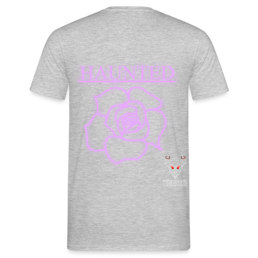 Men T-Shirt Light Pink Neon Rose - Grau meliert