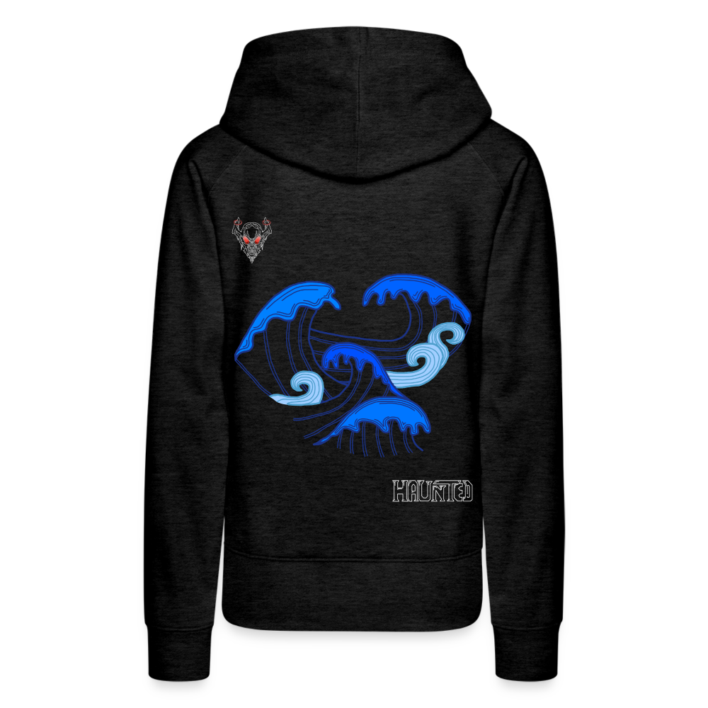 Woman Hoodie Waves clean Light - Anthrazit