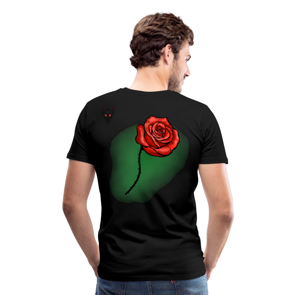 Man T-Shirt Rose on Green 1 - Schwarz