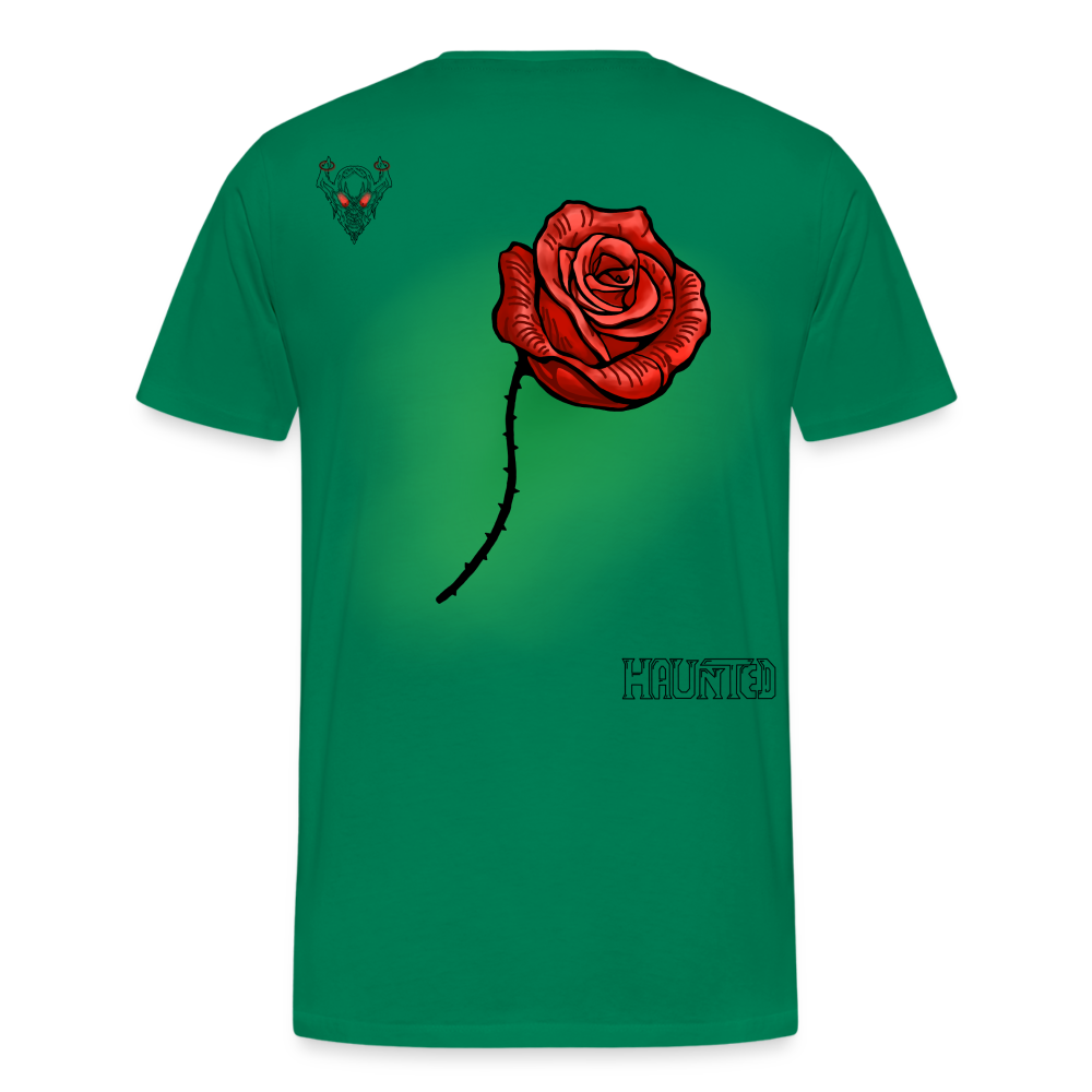 Man T-Shirt Rose on Green 2 - Kelly Green