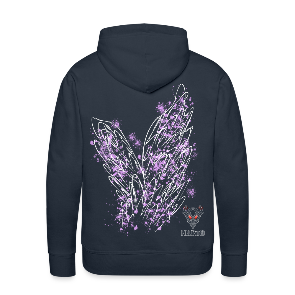 Men Hoodie Light Purple Wings - Navy