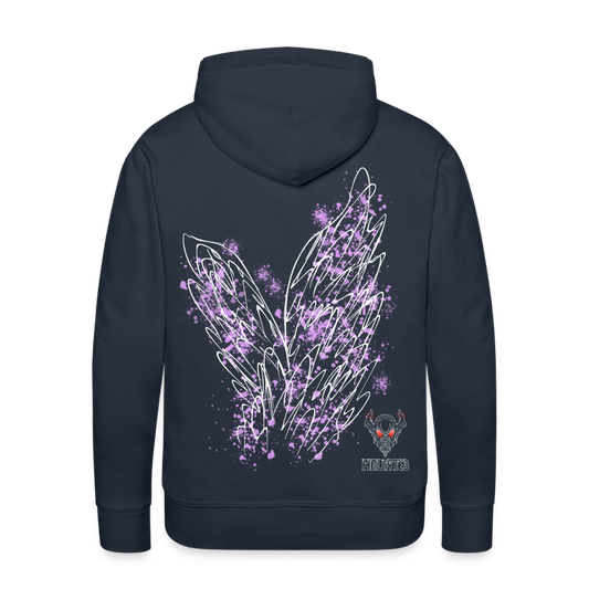 Men Hoodie Light Purple Wings - Navy